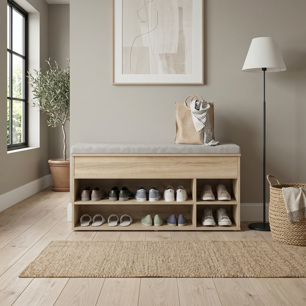 Banc de Rangement Beige, vue 1 sur 5