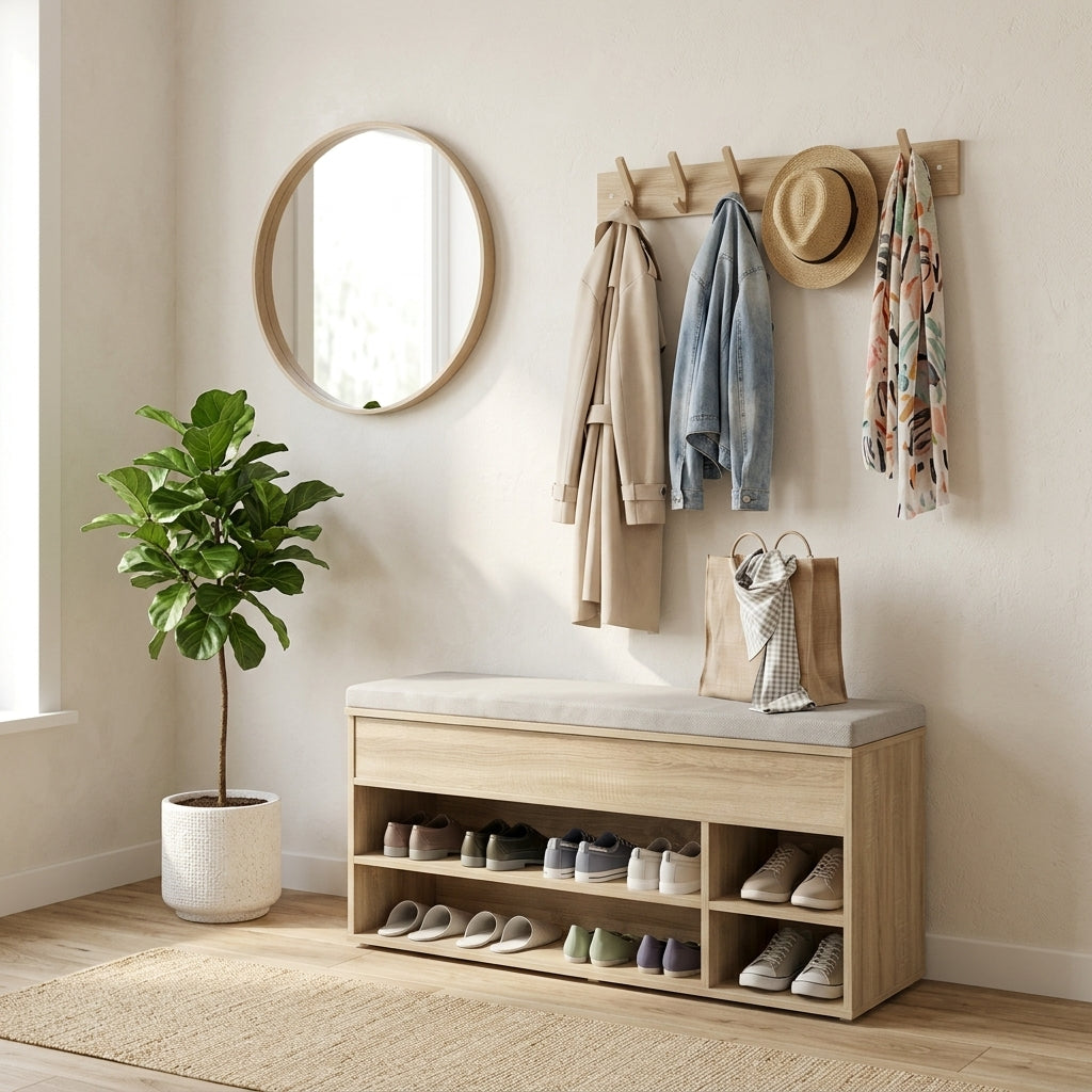 Banc de Rangement Beige, vue 3 sur 5