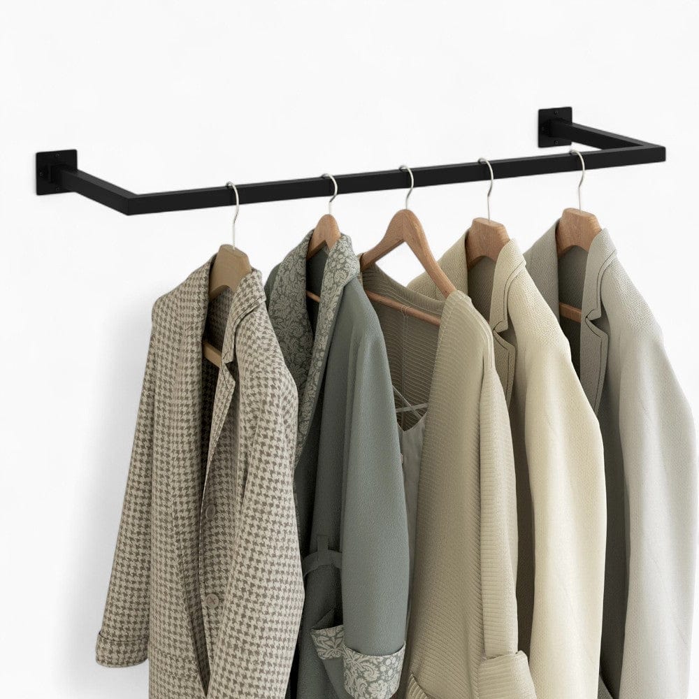 Barre Porte-Manteau Mural Noir, vue 3 sur 5