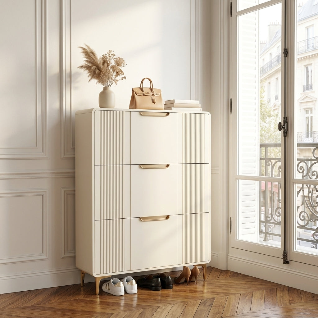 Meuble à Chaussures Beige Abattants Console, vue 1 sur 4