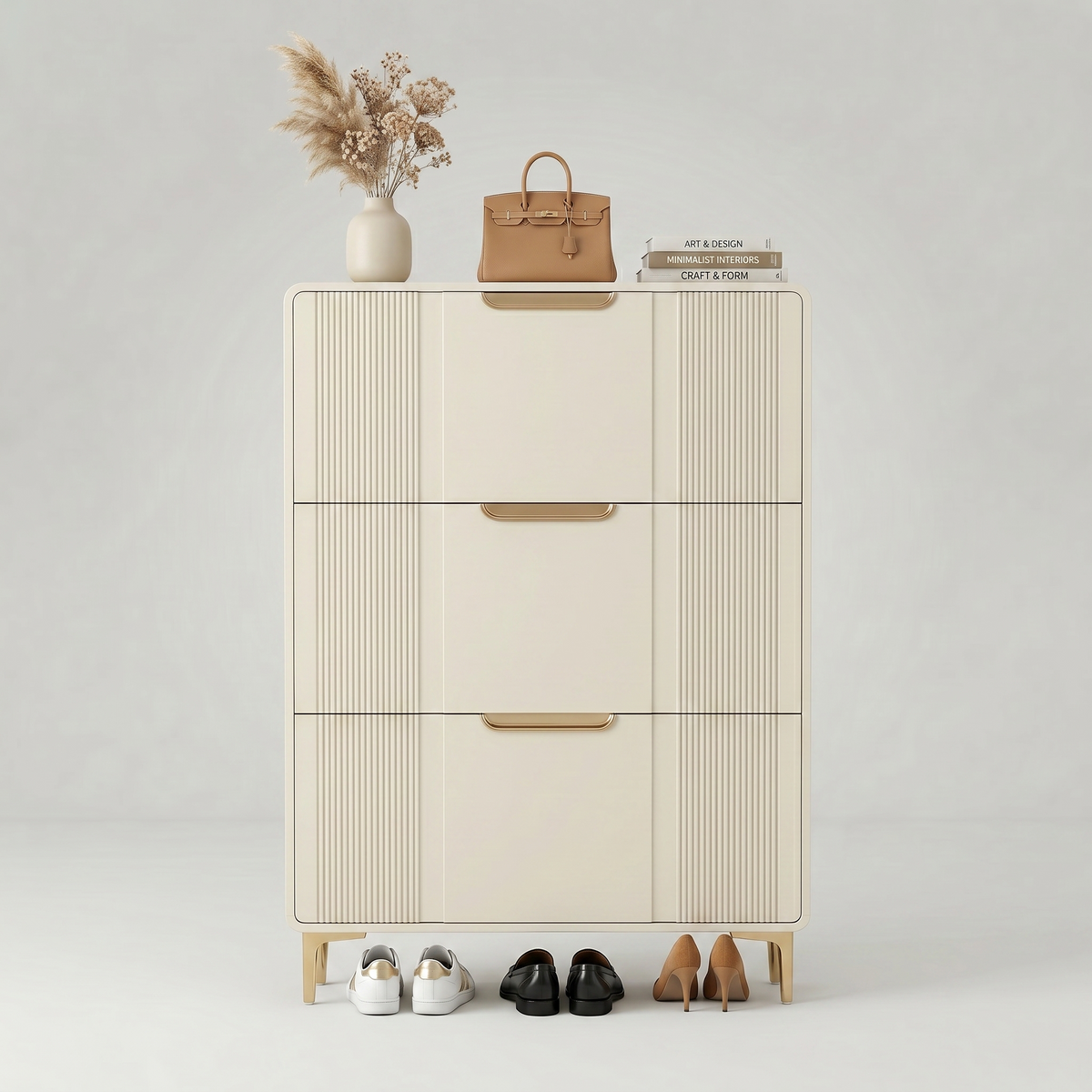 Meuble à Chaussures Beige Abattants Console, vue 4 sur 4