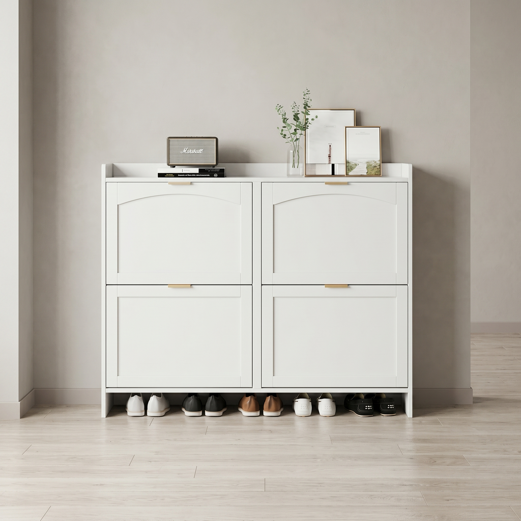 Meuble à Chaussures Blanc Abattants Basculants, vue 3 sur 5