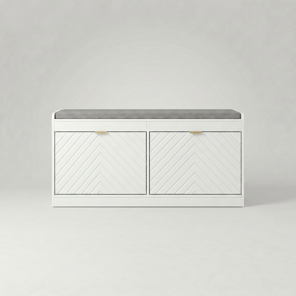 Meuble à Chaussures Blanc Banc Tiroirs, vue 5 sur 5