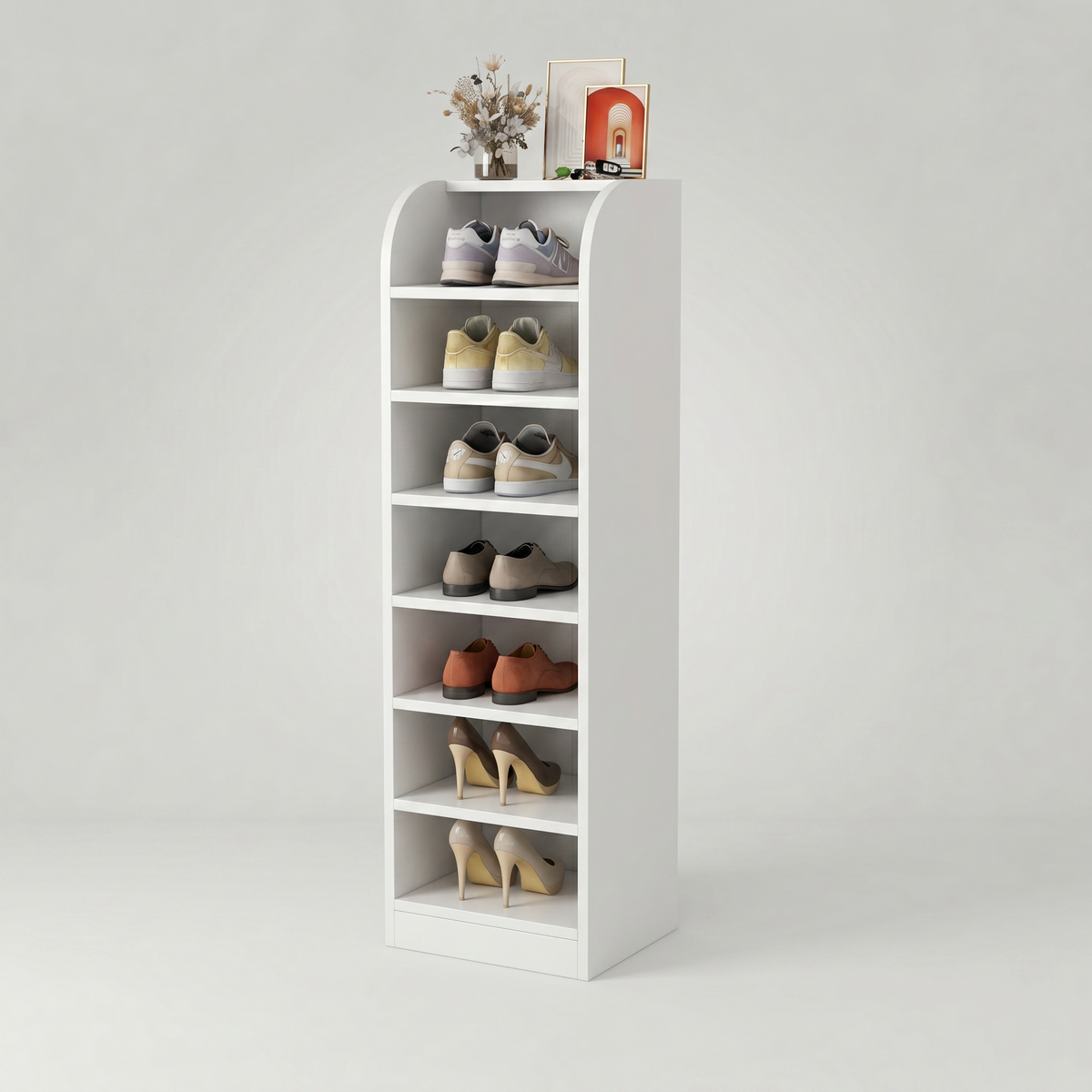 Meuble à Chaussures Blanc Colonne Niches, vue 4 sur 4