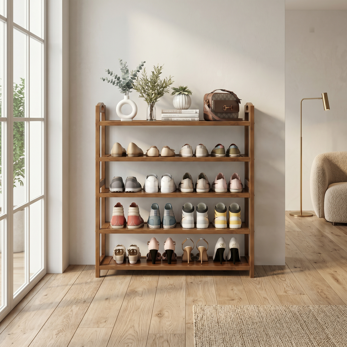 Meuble à Chaussures Bois Foncé, vue 2 sur 4