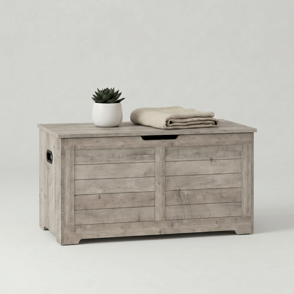 Meuble à Chaussures Gris Banc Coffre, vue 5 sur 5
