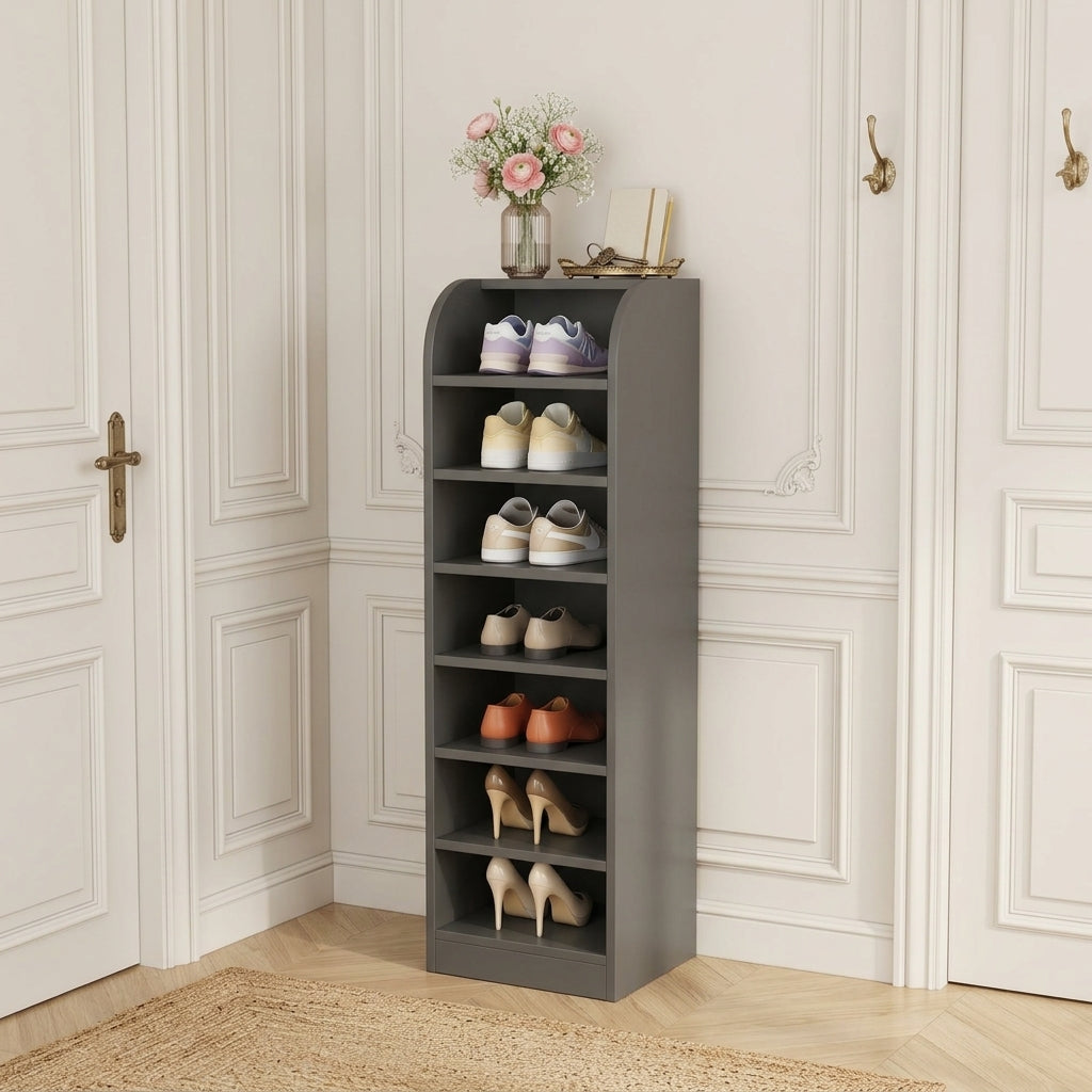 Meuble à Chaussures Gris Colonne Niches, vue 1 sur 4
