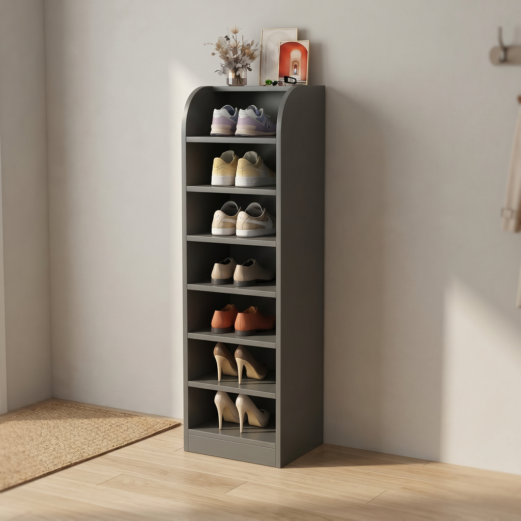 Meuble à Chaussures Gris Colonne Niches, vue 2 sur 4