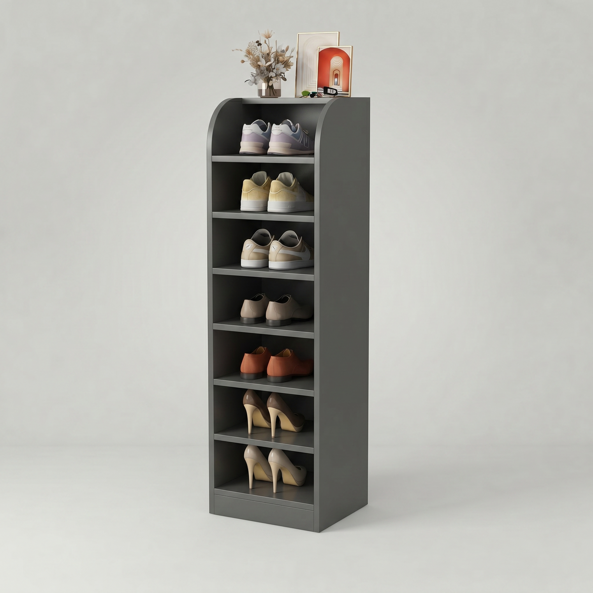 Meuble à Chaussures Gris Colonne Niches, vue 4 sur 4