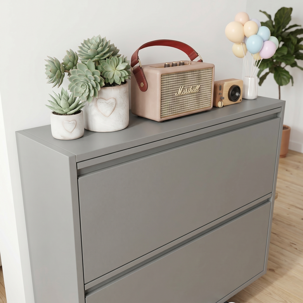 Meuble à Chaussures Gris Suspendu, vue 3 sur 4