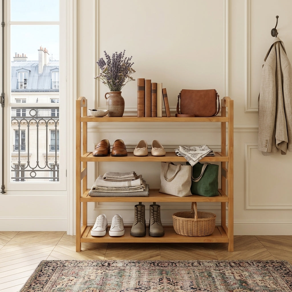 Meuble à Chaussures Marron Bois Ouvert, vue 1 sur 4