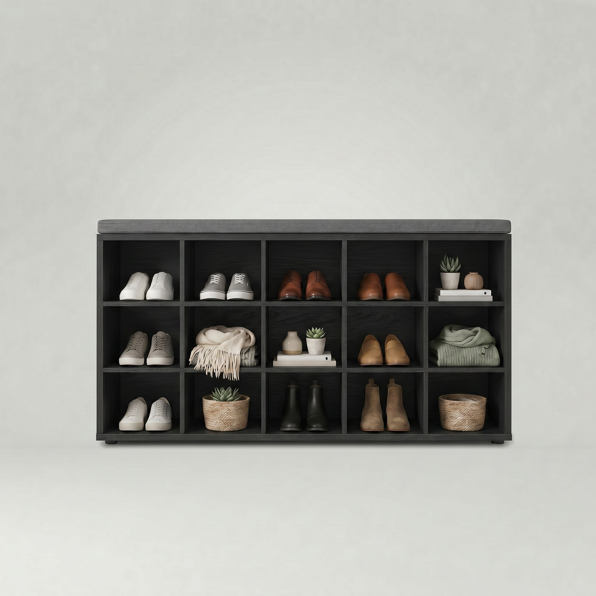 Meuble à Chaussures Noir Banc, vue 4 sur 4