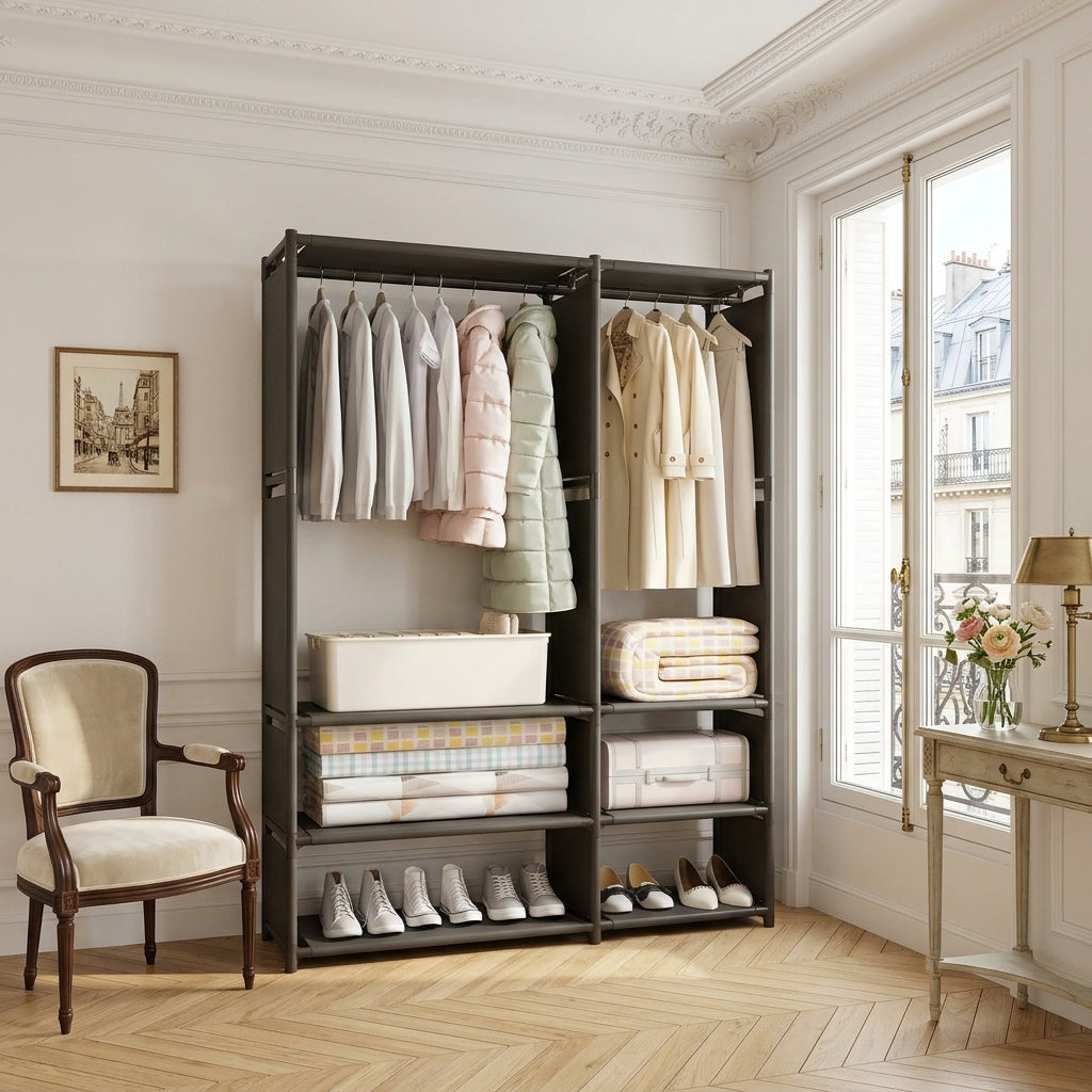 Meuble à Chaussures Noir Étagère Double, vue 2 sur 5