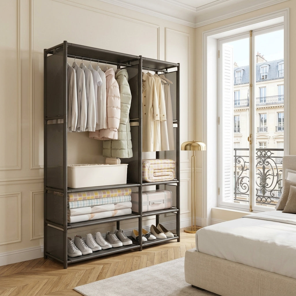 Meuble à Chaussures Noir Étagère Double, vue 3 sur 5