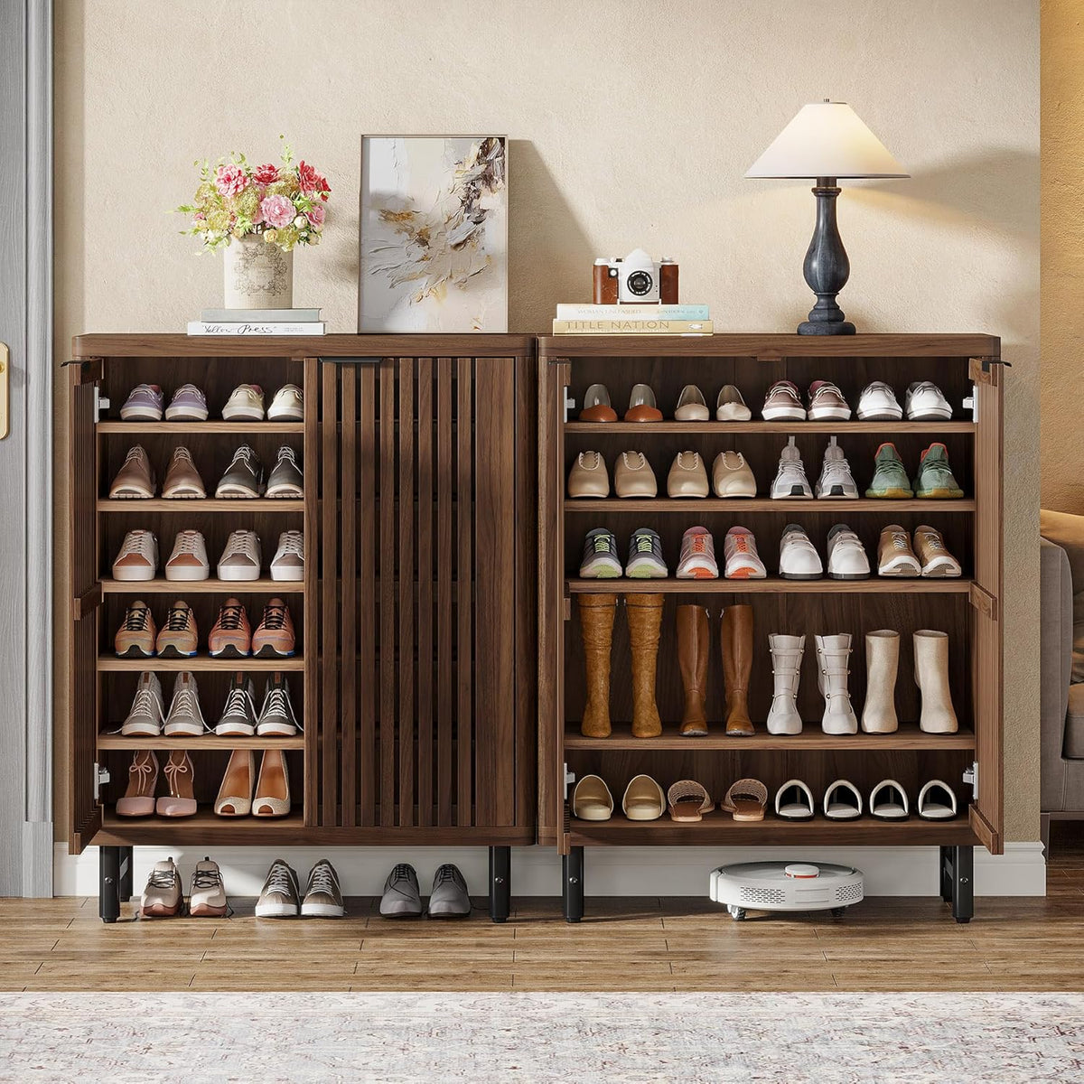 Meuble à Chaussures Portes Persiennes, vue 4 sur 14