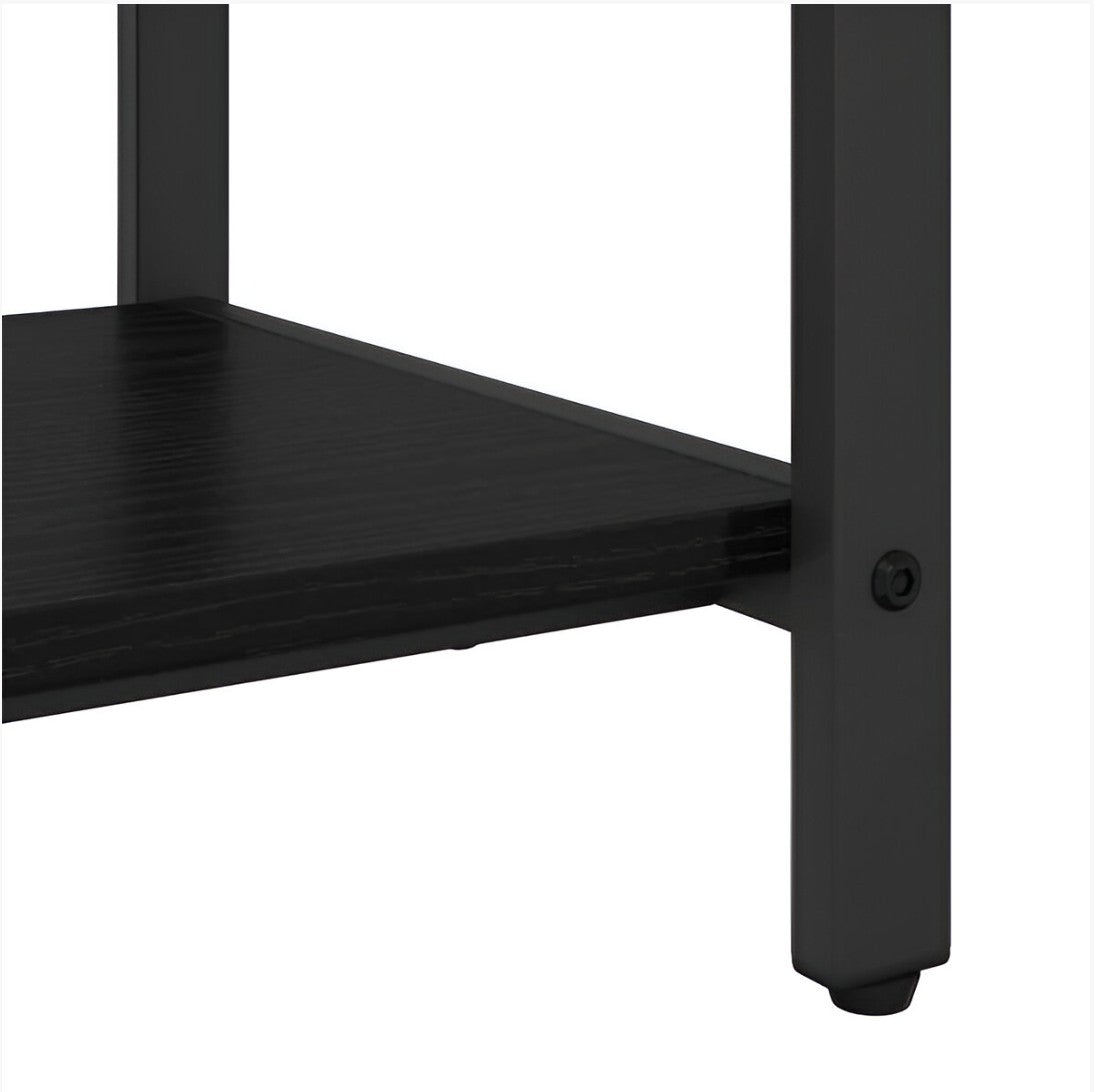 Meuble d'Entrée Noir Acier Penderie Crochets et Banc, vue 7 sur 8