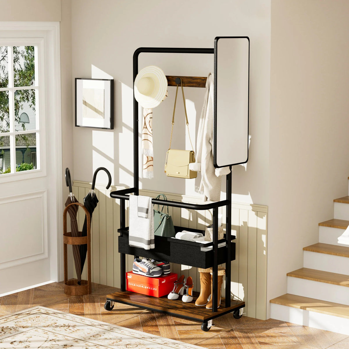 Portant à Vêtements Miroir Mobile, vue 4 sur 8
