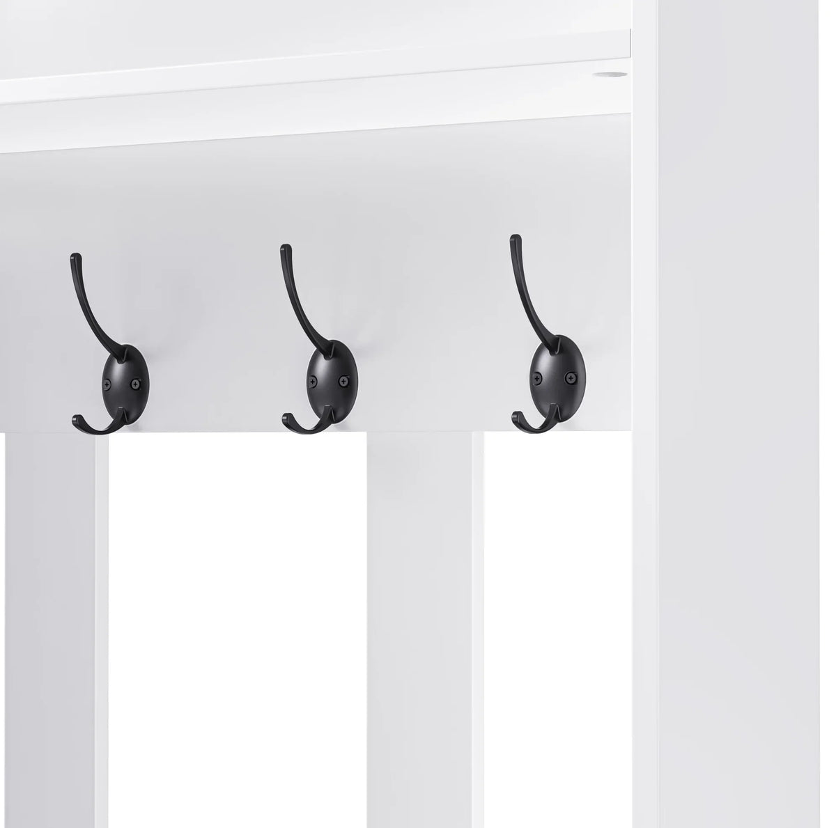 Porte-Manteau Blanc Banc Tiroirs, vue 5 sur 7