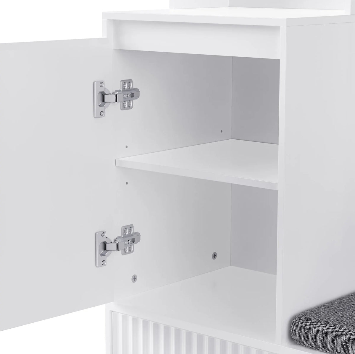 Porte-Manteau Blanc Banc Tiroirs, vue 6 sur 7
