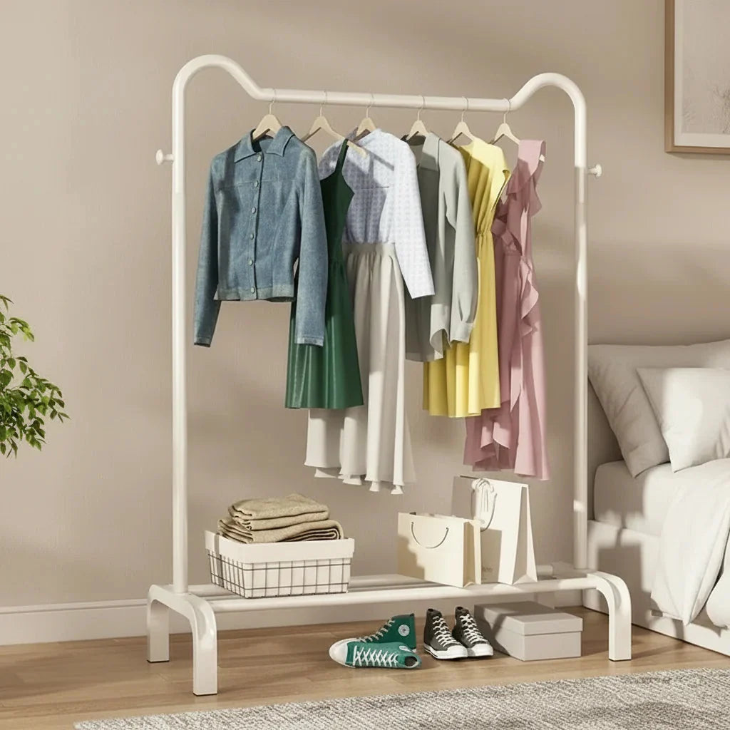 Porte-Manteau Blanc Bois Fermé, vue 1 sur 4