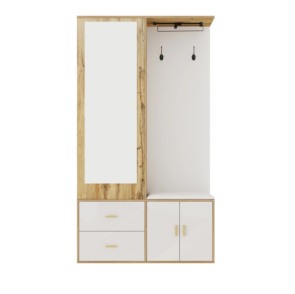 Porte-Manteau Blanc Miroir Banc, vue 7 sur 7