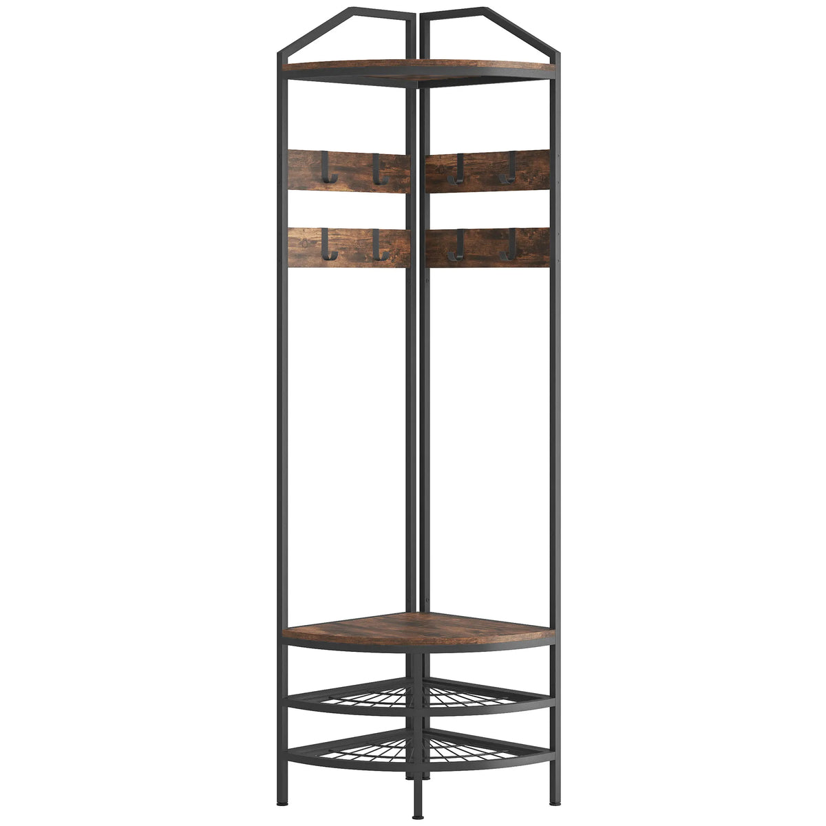 Porte-Manteau Brun Bois Angle Rustique, vue 5 sur 5