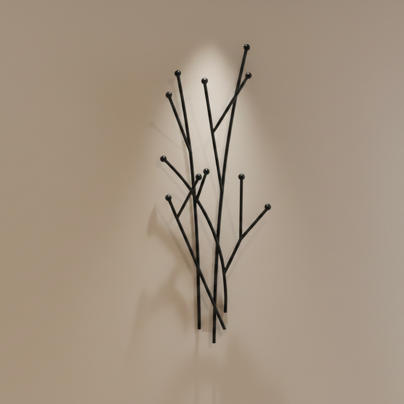 Porte-Manteau Mural Arbre Métal Branches Divergentes, vue 6 sur 6