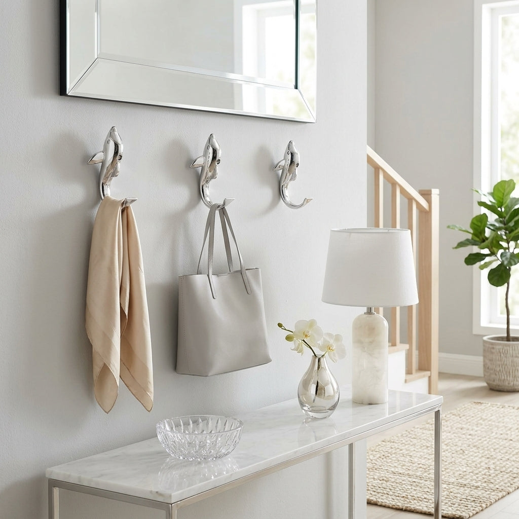 Porte-Manteau Mural Argent Patère Salle de Bain, vue 1 sur 4