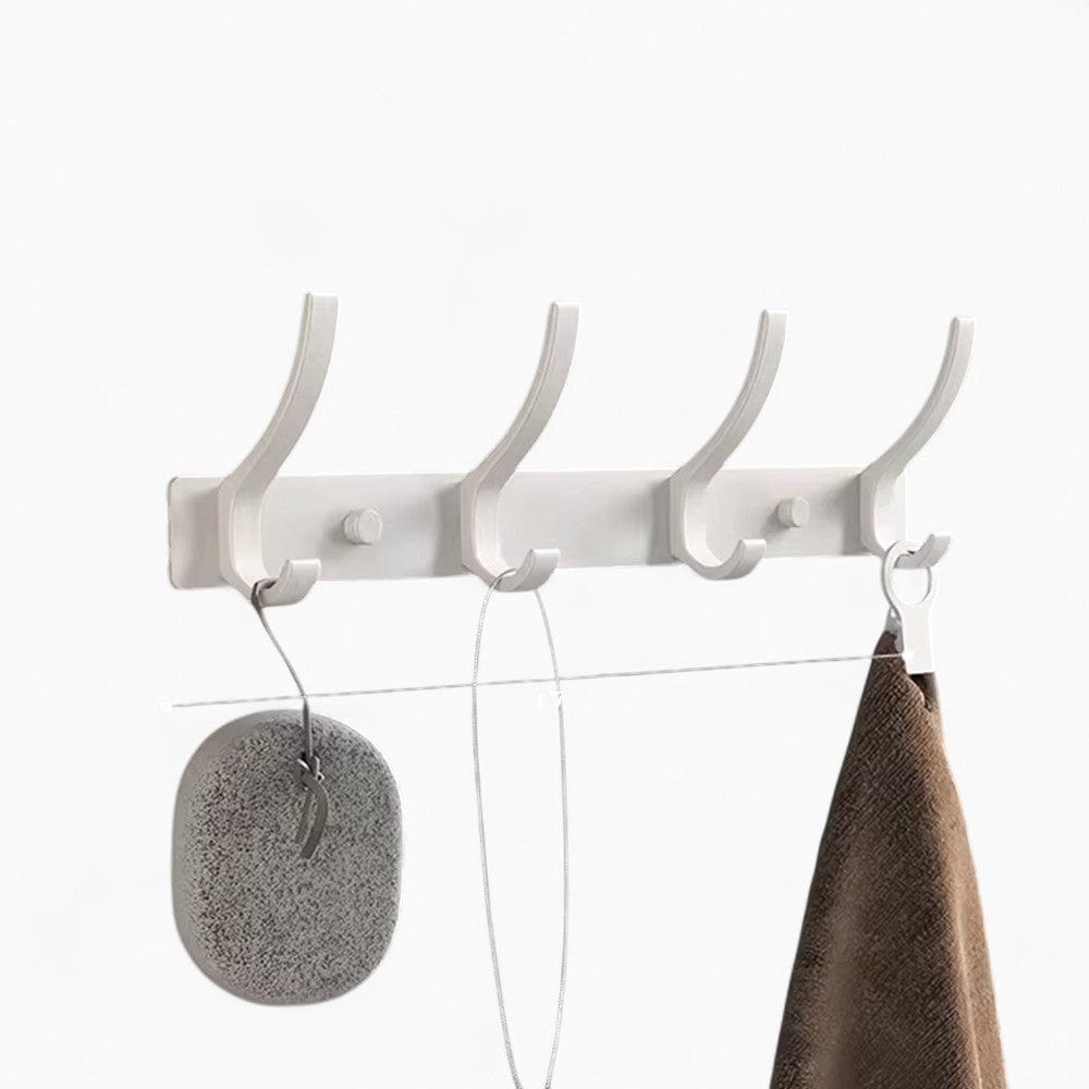 Porte-Manteau Mural Blanc Barre Crochets, vue 4 sur 4