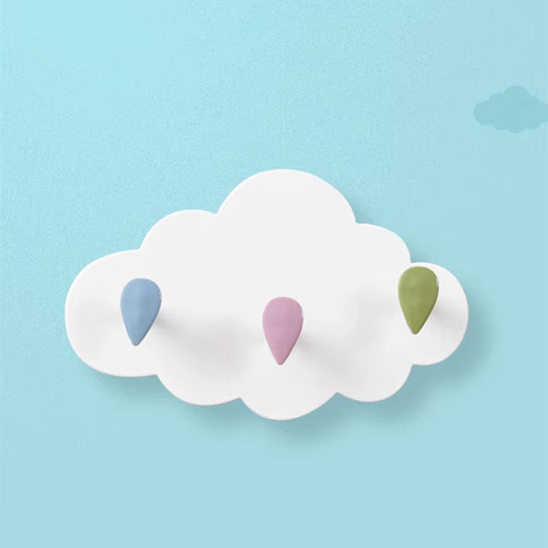 Porte-Manteau Mural Blanc Nuage Enfant, vue 3 sur 4