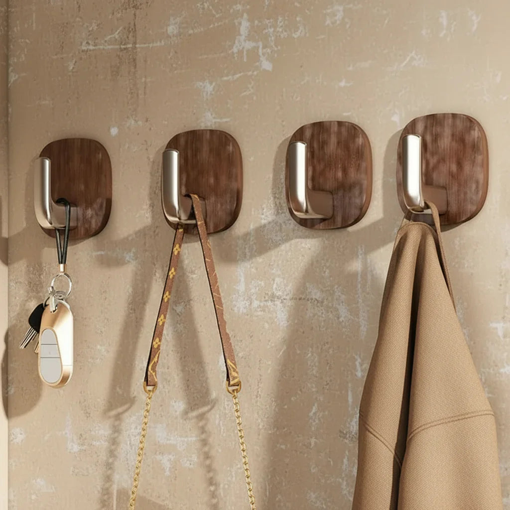 Porte-Manteau Mural Bois Massif, vue 2 sur 4