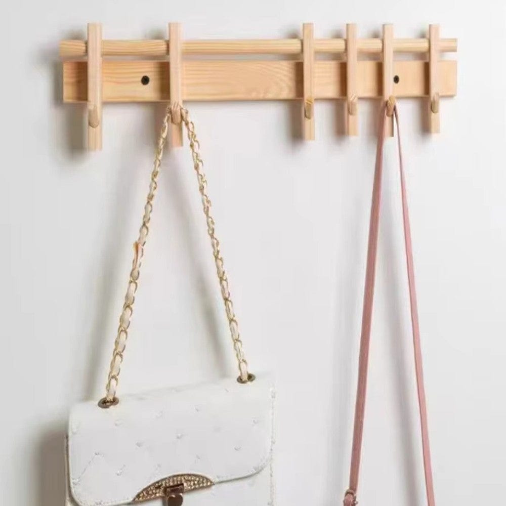 Porte-Manteau Mural Clair Bois Patères, vue 3 sur 4