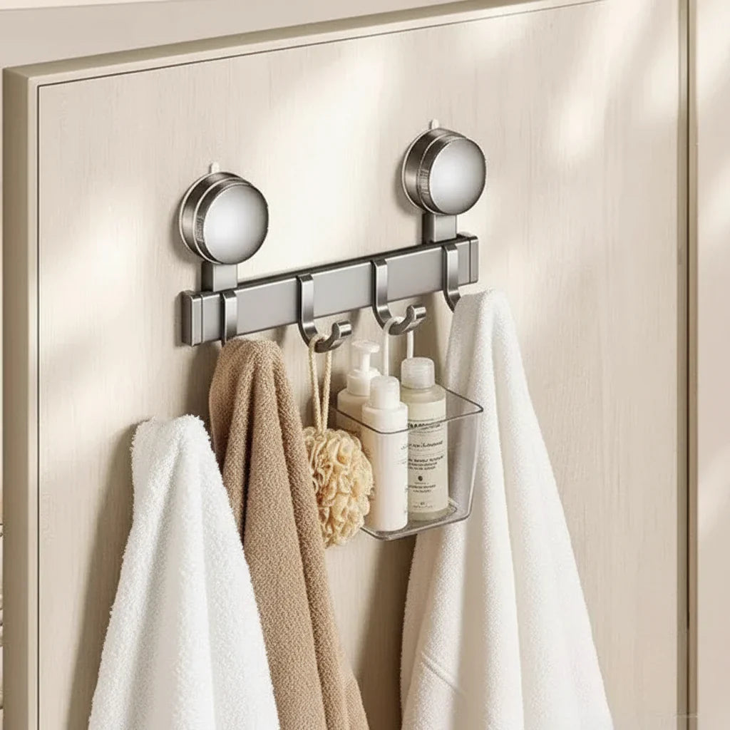 Porte-Manteau Mural Gris Ventouse, vue 2 sur 4