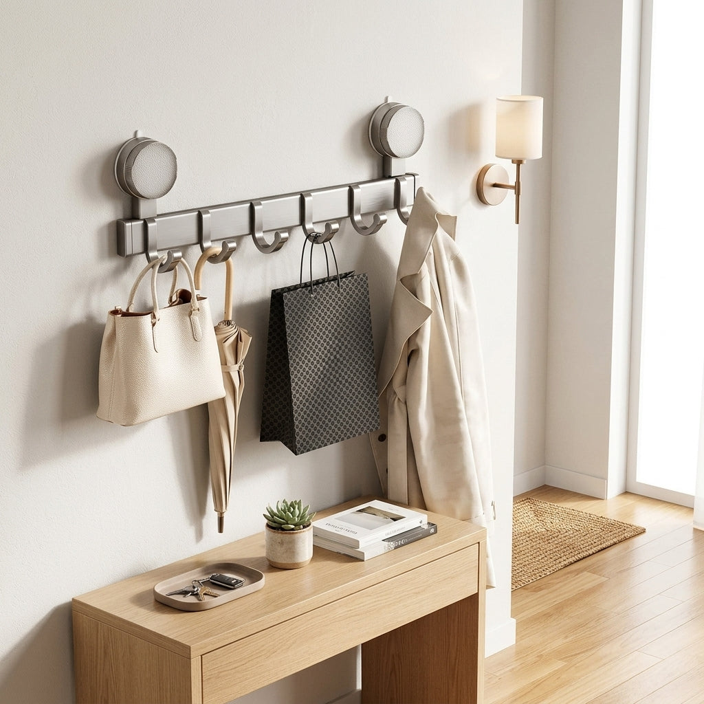 Porte-Manteau Mural Gris Ventouse, vue 4 sur 4