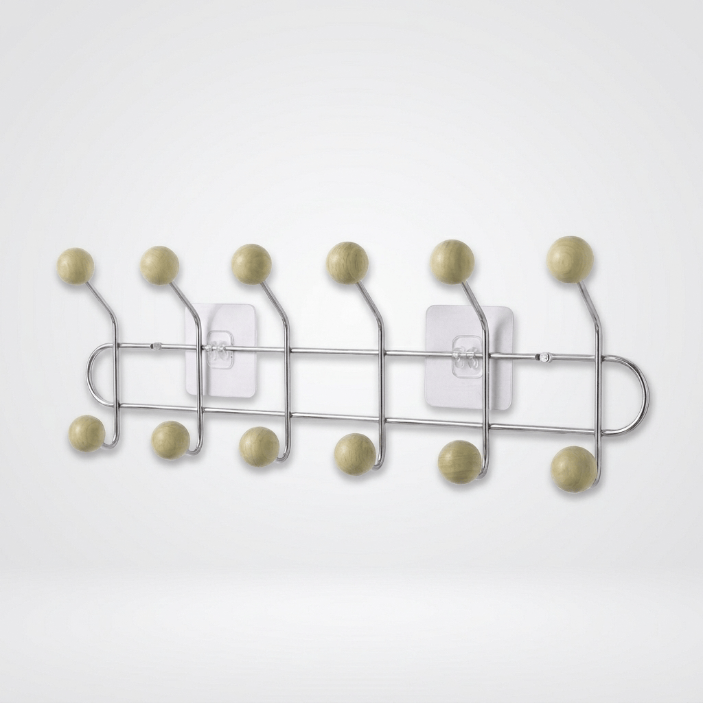 Porte-Manteau Mural Jaune Métal Boules, vue 4 sur 4