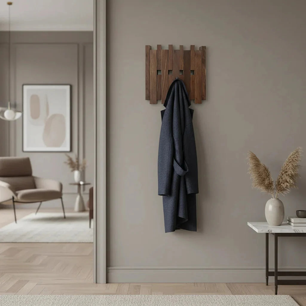 Porte-Manteau Mural Marron Piano, vue 1 sur 5