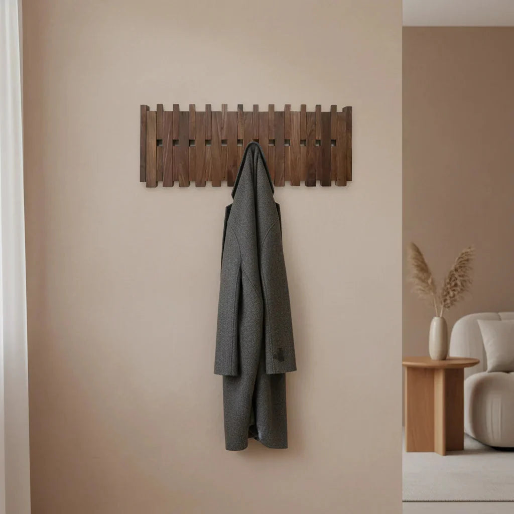 Porte-Manteau Mural Marron Piano, vue 3 sur 5
