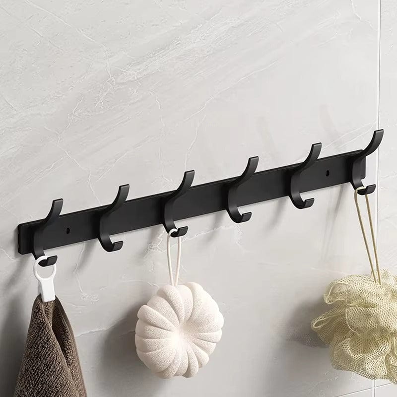Porte-Manteau Mural Noir Crochets Courbes Chambre, vue 3 sur 4
