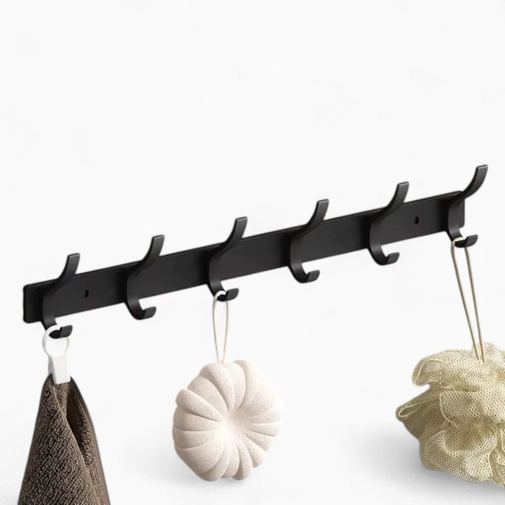Porte-Manteau Mural Noir Crochets Courbes Chambre, vue 4 sur 4