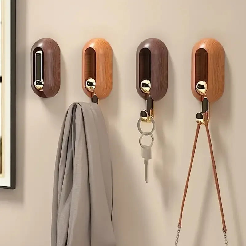 Porte-Manteau Mural Patère Ovale Bois Huilé, vue 1 sur 5
