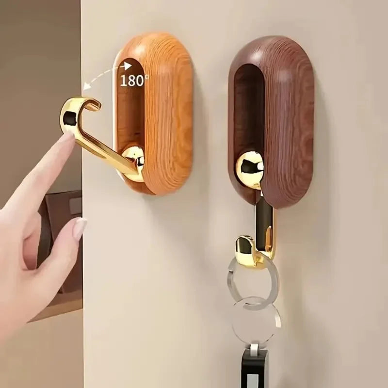Porte-Manteau Mural Patère Ovale Bois Huilé, vue 2 sur 5