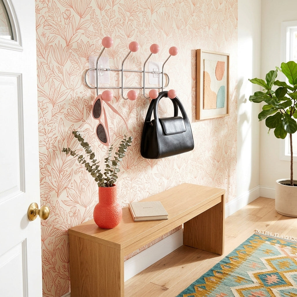Porte-Manteau Mural Rose Boule Vintage, vue 2 sur 4