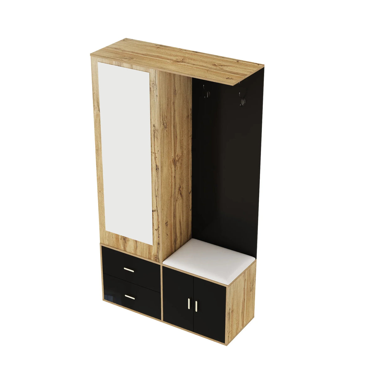 Porte-Manteau Noir Miroir Banc, vue 5 sur 7
