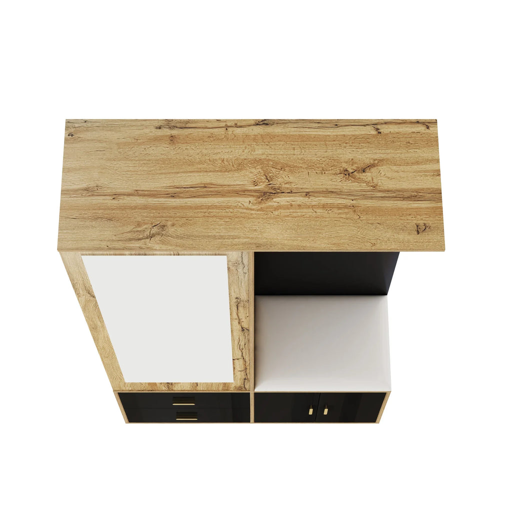 Porte-Manteau Noir Miroir Banc, vue 6 sur 7