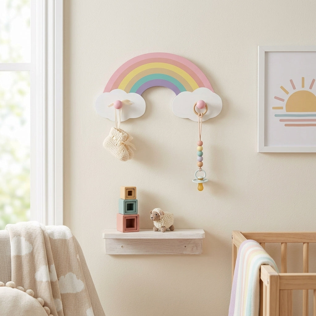 Porte-Manteau Rose Arc-en-Ciel Enfant, vue 2 sur 5