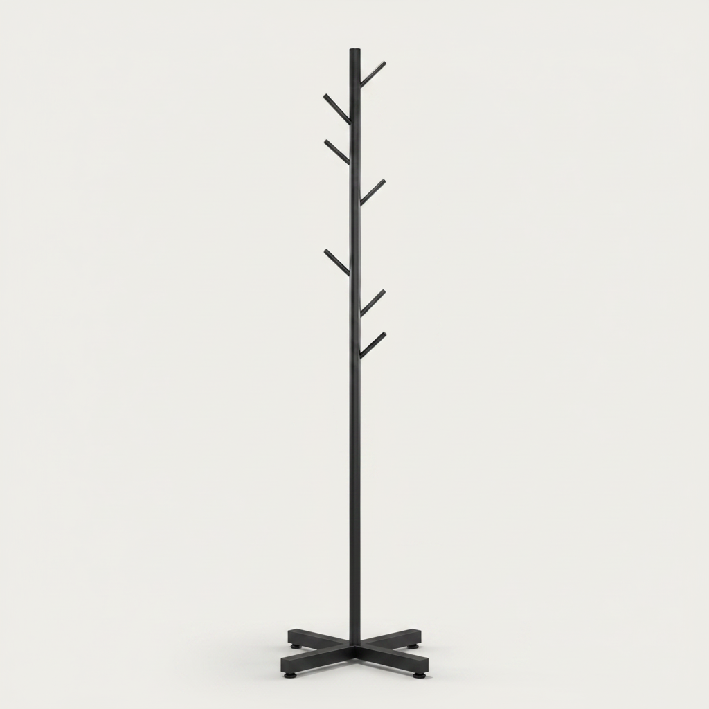 Porte-Manteau sur Pied Arbre Acier Bureau, vue 3 sur 7