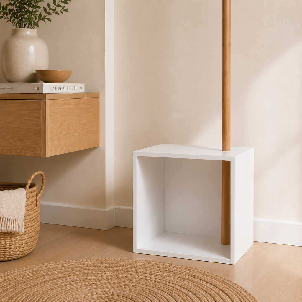 Porte-Manteau sur Pied Bambou Cube, vue 2 sur 4