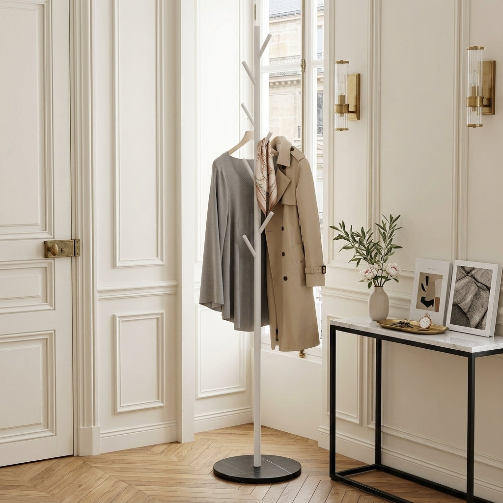 Porte-Manteau sur Pied Blanc Arbre, vue 1 sur 5