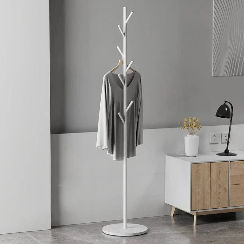Porte-Manteau sur Pied Blanc Arbre Branches Socle Marbre, vue 4 sur 5