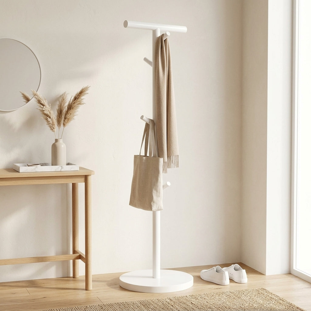 Porte-Manteau sur Pied Blanc Bois Enfant, vue 1 sur 4